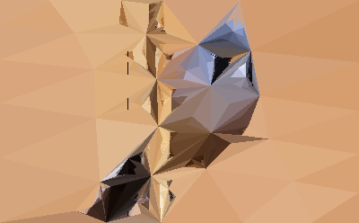 Bearded reedling after optimization (700 triangles)